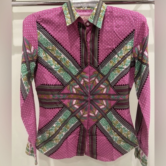 ROBERT GRAHAM Woman’s Geometric/Paisley/PolkaDot Shirt - MSRP $228 - Picture 1 of 6